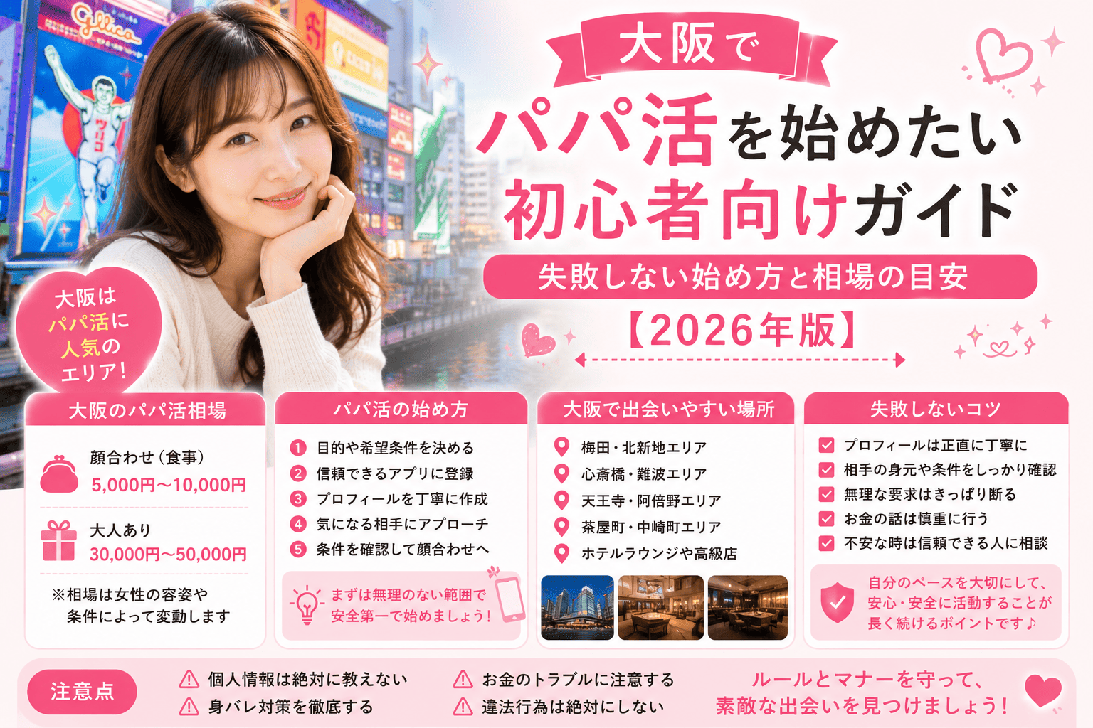 大阪でパパ活を始めたい初心者向けガイド|失敗しない始め方と相場の目安【2026年版】